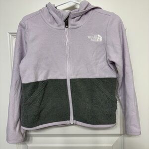 The North Face Kids' Light Purple and Dark Gray Fleece Hoodie